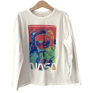Gap NASA Astronaut Graphic Long Sleeve Tee - Off White - Medium 8